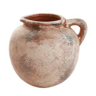 SOHOGAR - Jarra de Cerámica Rústica Beige 36x35 cm