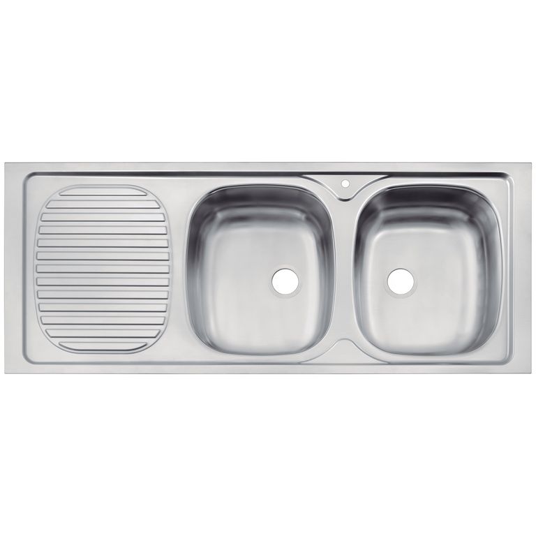 Lavaplato Sobreponer Secador Izquierdo 2 Cubeta(s) 120x15x50 cm Acero inoxidable