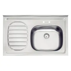 TRAMONTINA - Lavaplatos Sobreponer Secador Izquierdo 1 Cubeta(s) 52x19x13 cm Acero inoxidable