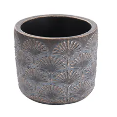 SOHOGAR - Maceta De Cemento Colores Cobre y Gris 9,4x10x10 cm