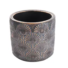SOHOGAR - Maceta De Cemento Colores Cobre y Gris 13x14x14 cm