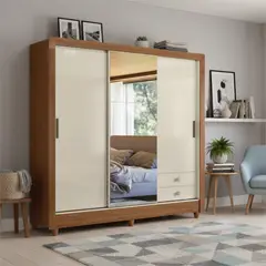 ONESSTA - Closet 3 Puerta(s) 2 Cajón(es) 5 Repisa(s) 171.5x191x46 cm Jequitiba/OFF White