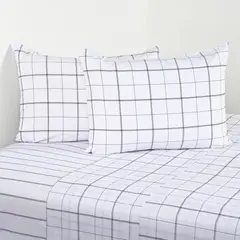 CANNON - Sabana Squares 2 plazas 200 Hilos Blanco