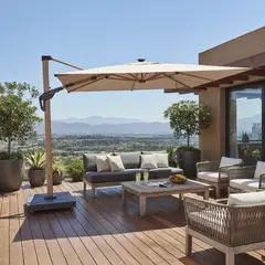 ALCAZAR - Parasol Acero inoxidable 2.95x2.65 metros Beige