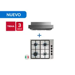 TEKA - Combo Empotrado Cocina Encimera Hlx 640 Inox + Campana Plr 6320 Inox