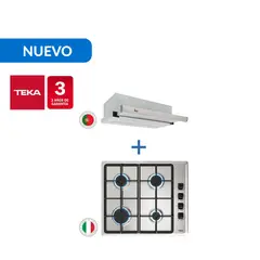 TEKA - Combo Empotrado Cocina Encimera Hlx 640 Inox + Campana Integrable Tl 6310Inox