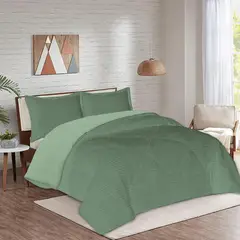 JUST HOME COLLECTION - Cubrecama 2 plazas Cotelon Verde