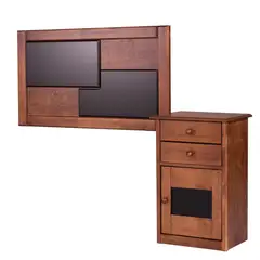 FLEX - Set Maderas Velador + Respaldo 1.5 plazas Colonia Café