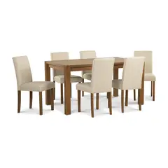 CIC - Juego de comedor Phoenix 6 Sillas Mesa Rectangular 90 cm x 75,5 cm x 150 cm Café