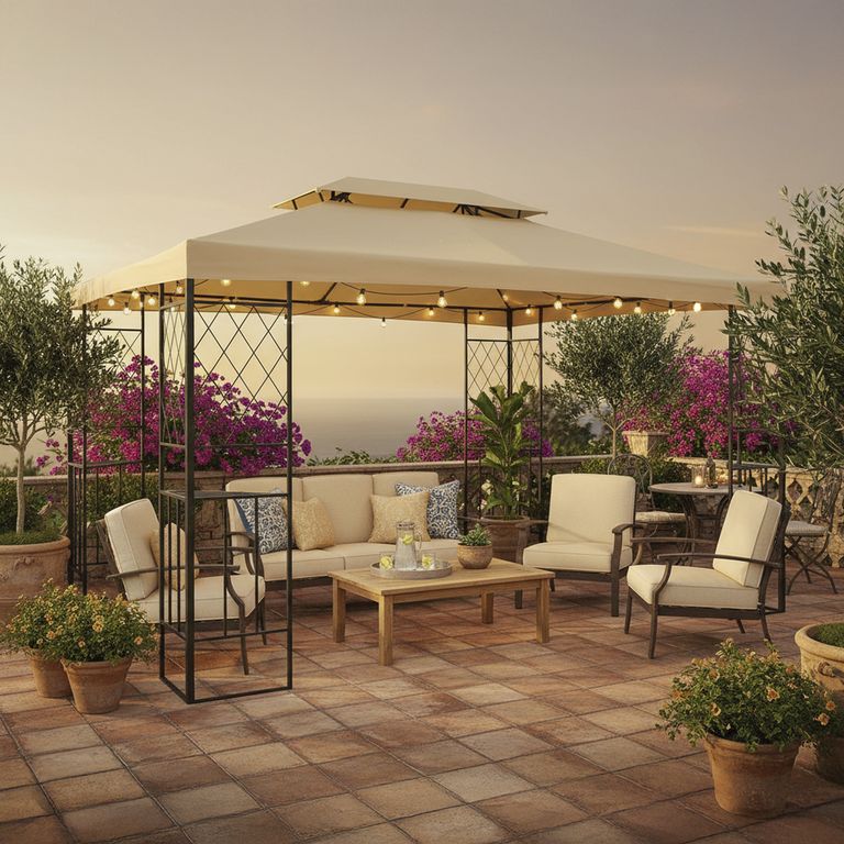 Pérgola Marfil Poliéster 300x400x260 cm