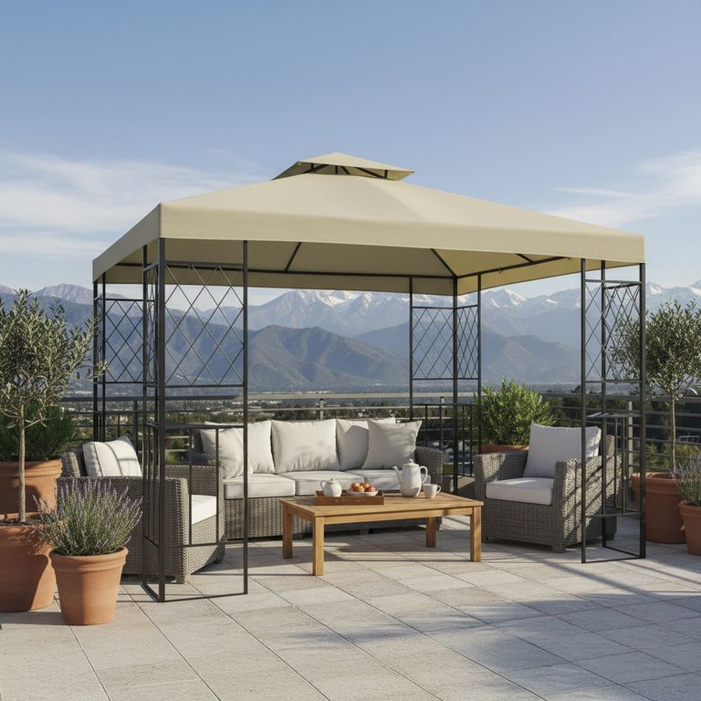 Pérgola Marfil Poliéster 300x300x260 cm