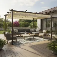 EL BARCO - Pérgola Marfil Poliéster 300x400x230 cm