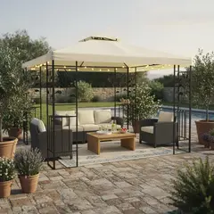 EL BARCO - Pérgola Marfil Poliéster 300x300x260 cm