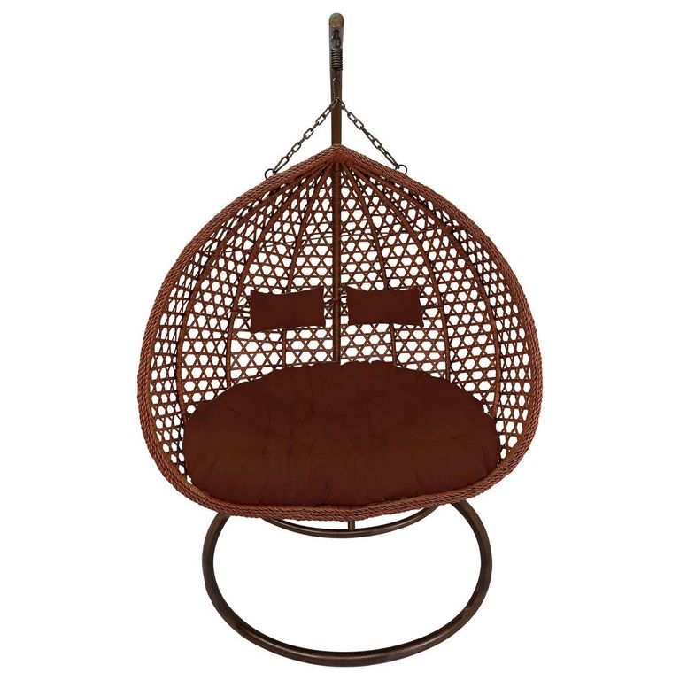 Silla Colgante Hawái XL Chocolate Cojín Café
