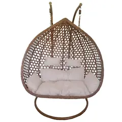 EL BARCO - Silla Colgante Hawái XXL Chocolate Cojín Marfil