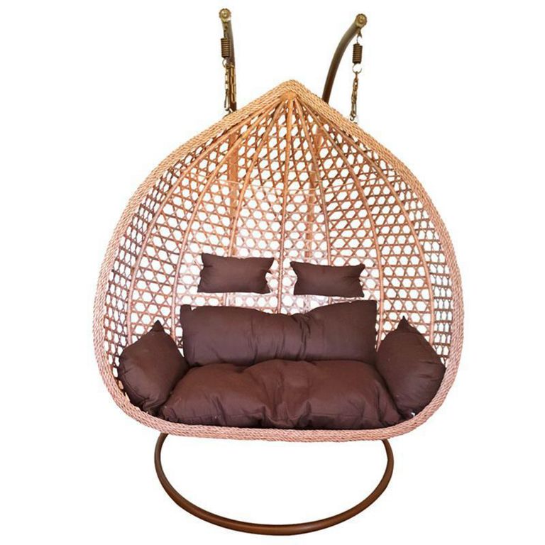 Silla Colgante Hawái XXL Caramelo Cojín Café