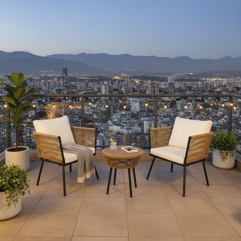 Juego de Terraza Balcón Cordova 2 Personas Caramelo