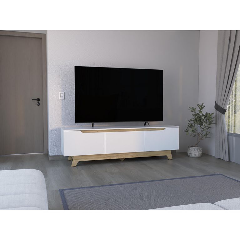 Rack TV 80 " Woodall Blanco / fresno 180x53x45.1 cm