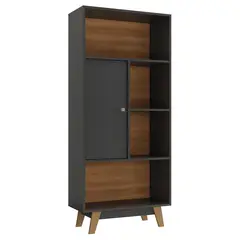 ALTAVISION - Librero MDP 4 Nivel(es) 68x153x30 cm Negro