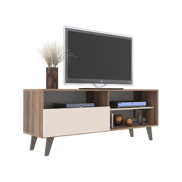 Rack TV 55 " Detroit Café -blanco 136x53.5x36 cm