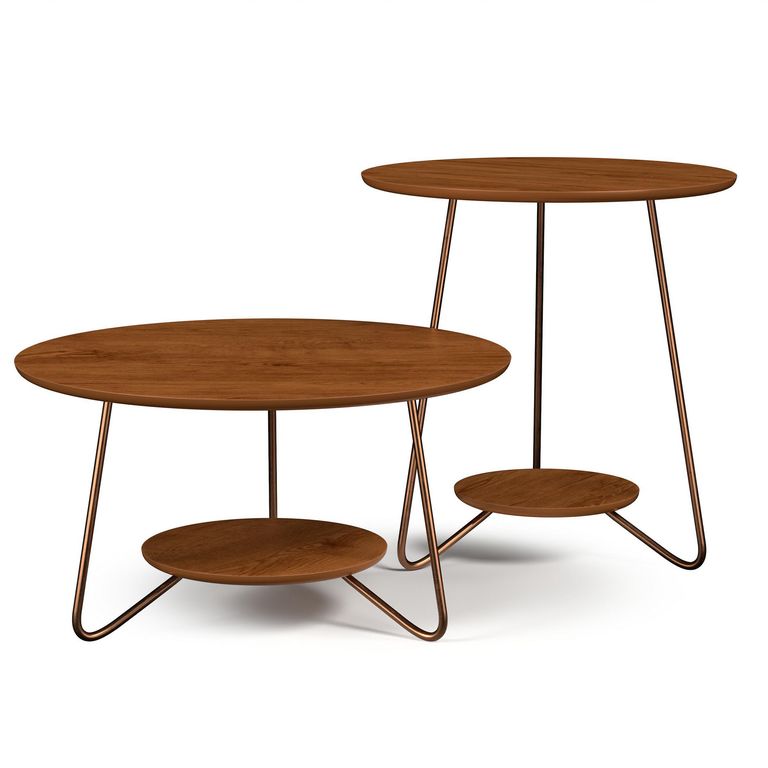 Conjunto mesas de centro Liz Café 50/60x50/60x51.5 cm