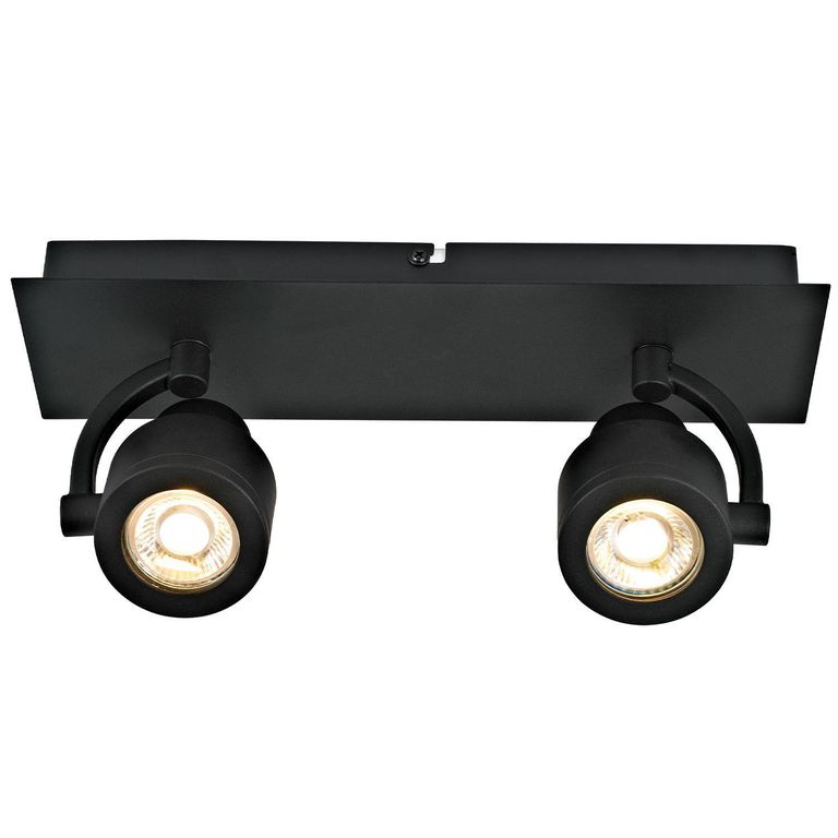 Barra 2 Luces Gu10 Komo Metal Negro