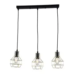BP ILUMINACION - Lampara Colgante 3 Luces Kratia Metal Café/Marrón 52 cm