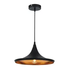 BP ILUMINACION - Lampara Colgante E27 Donora Metal Negro 37 cm