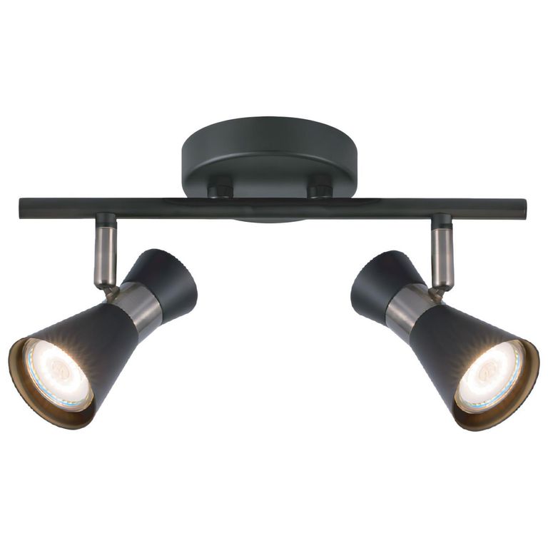 Barra Tubo 2 Luces Gu10 Metal Negro
