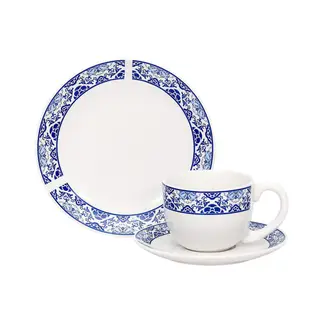 DORAL - Set Vajilla 12 Piezas Porcelana Amelia Azul