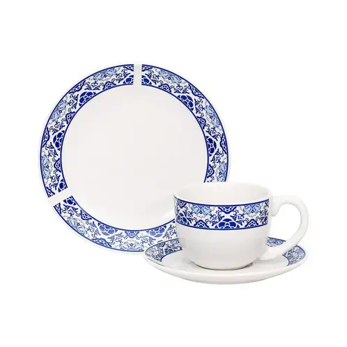DORAL - Set Vajilla 12 Piezas Porcelana Amelia Azul