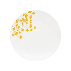 DORAL - Set 4 Platos Pan 18 cm Porcelana Flor Amarillo