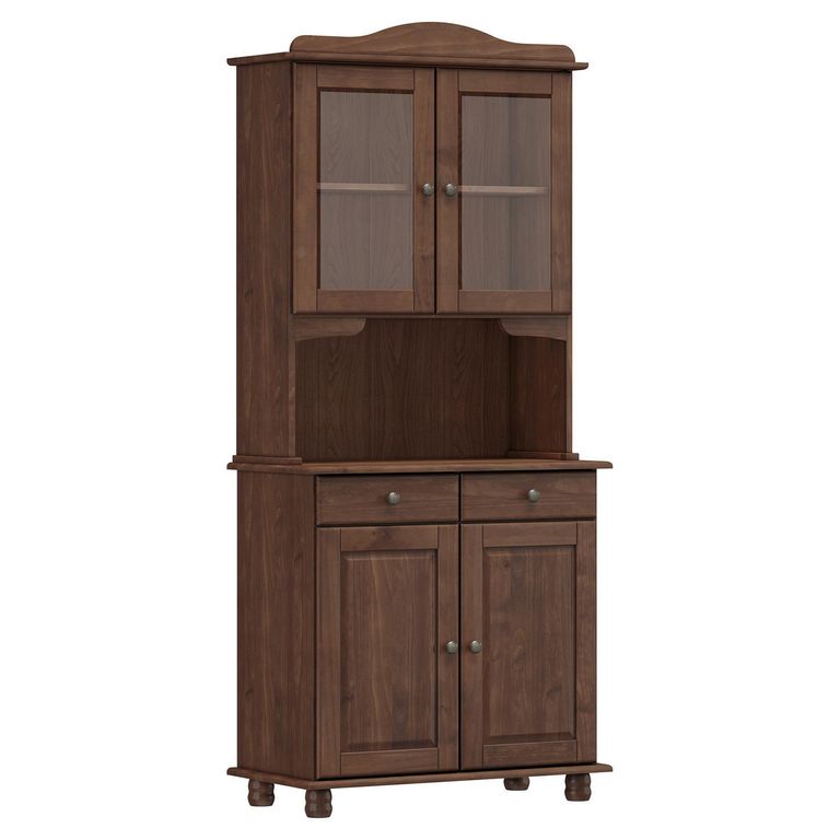 Vitrina Santa Fé 4 puertas + 2 cajones caoba