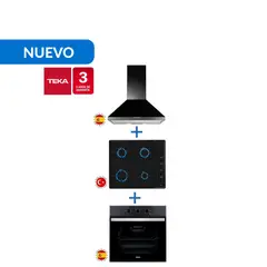TEKA - Combo Empotrado Horno, Encimera, Campana, Hbb510 + Hlx640Bk + Dbb60 Bk