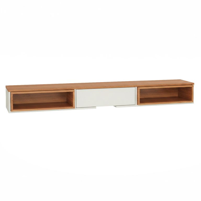 Rack TV 55 " Madrid Blanco/Canela 175x20x35 cm