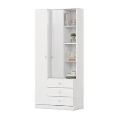 HOME MOBILI - Closet 2 Puerta(s) 3 Cajón(es) 9 Repisa(s) 80x180x40 cm Blanco