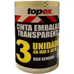 TOPEX - Pack cintas de embalaje 48mm x 40 m 3 un