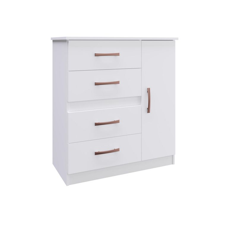 DI PORETTI Cómoda 4 Cajón(es) Caribe 92x80x39 cm Blanco