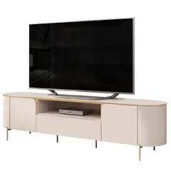 VEKKAHOME - Rack TV 75 " Areta Beige 219x57x45 cm