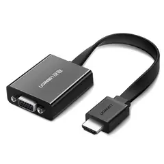 UGREEN - Convertidor HDMI a VGA 1080P@60Hz con Puerto de Audio Jack 3.5mm Negro MM103