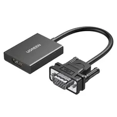 UGREEN - Convertidor VGA a HDMI 1080P 60Hz con Puerto Jack 3.5mm Negro CM513