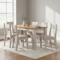 ALTAVISION - Juego de Comedor Violeta 6 Sillas Mesa Rectangular 75,6x75x136 cm Café