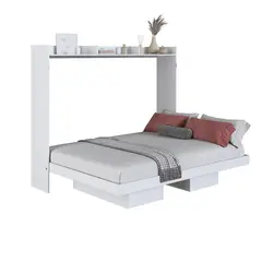 HOGA - Cama 2 plazas Cama plegable Hanover Blanco