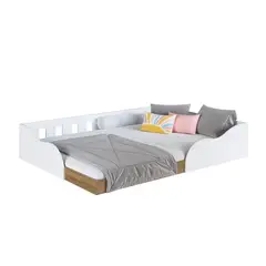 HOGA - Cama 2 plazas Memphis Blanco