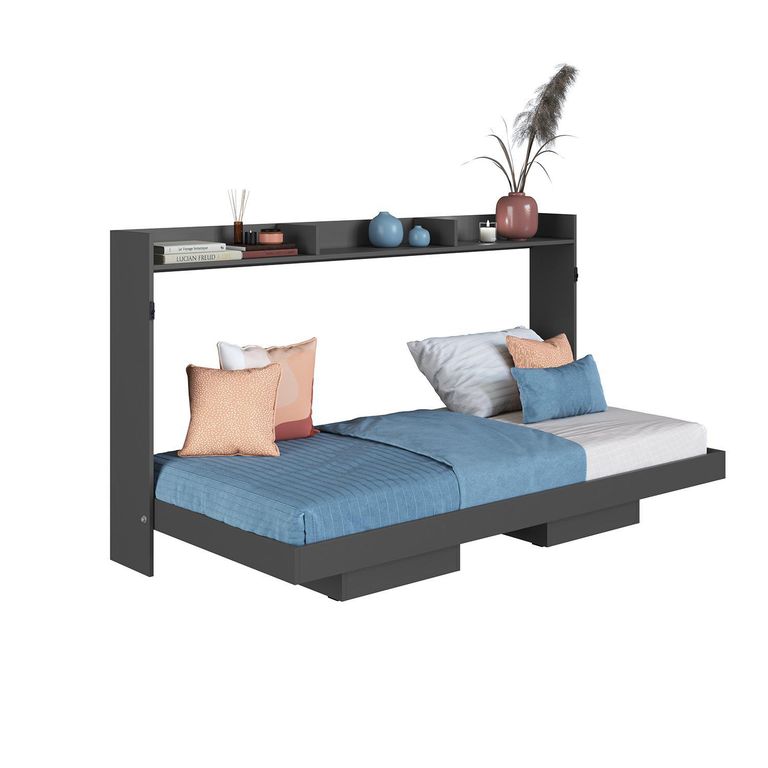 HOGA Cama 1 plaza Cama plegable Hanover Gris