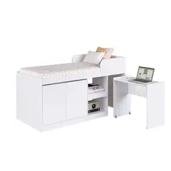HOGA - Cama 1.5 plazas de Estructura Jamaica Blanco