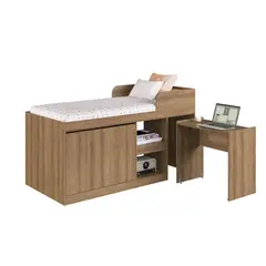 HOGA - Cama 1.5 plazas de Estructura Jamaica Café