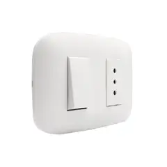 BTICINO - Interruptor Simple (9/12) + Tomacorriente 10A Blanco Domino Sencia