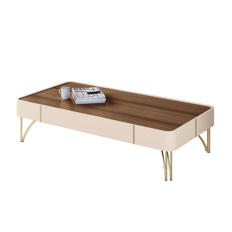 Mesa de centro Cadenza Off white/Freijo 66x132x31.5 cm