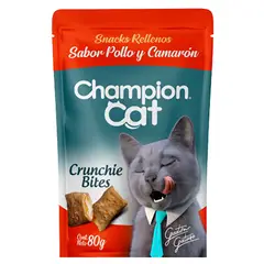 CHAMPION CAT - Crunchie Bites para Gato Adulto Pollo y Camarón